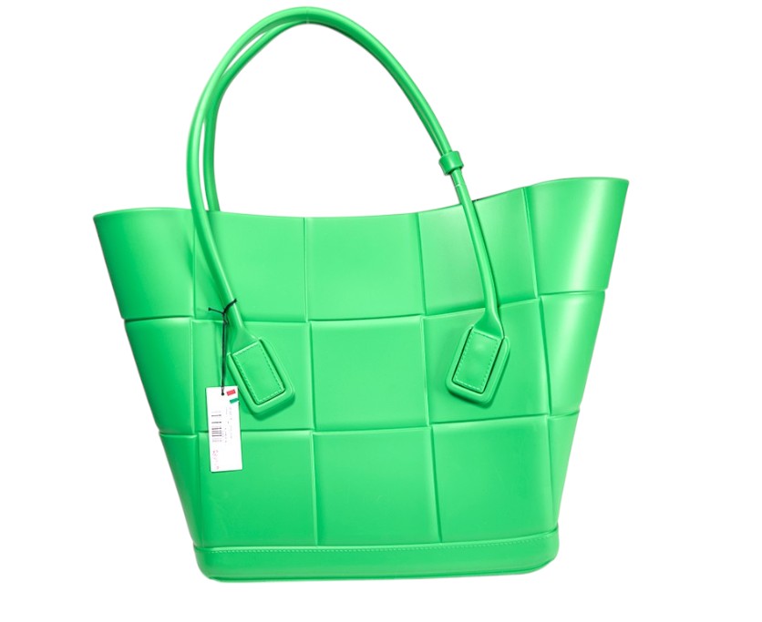 Bottega Veneta  Large Green Arco Rubber Tote